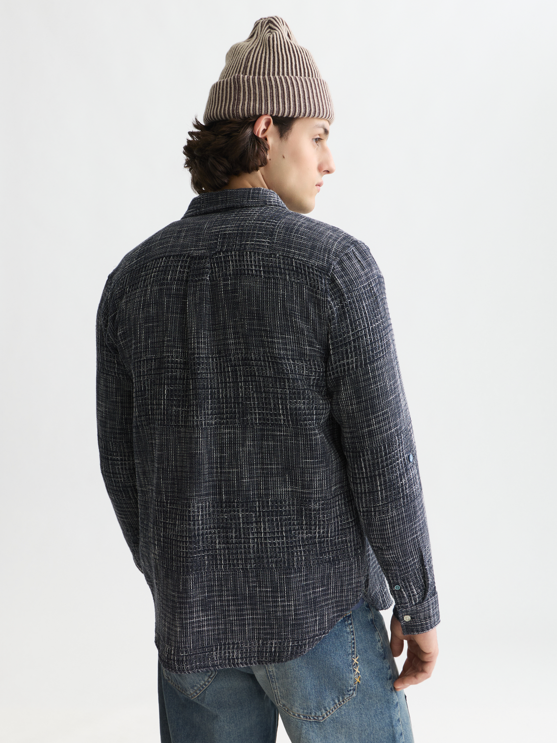 Melange waffle regular-fit shirt