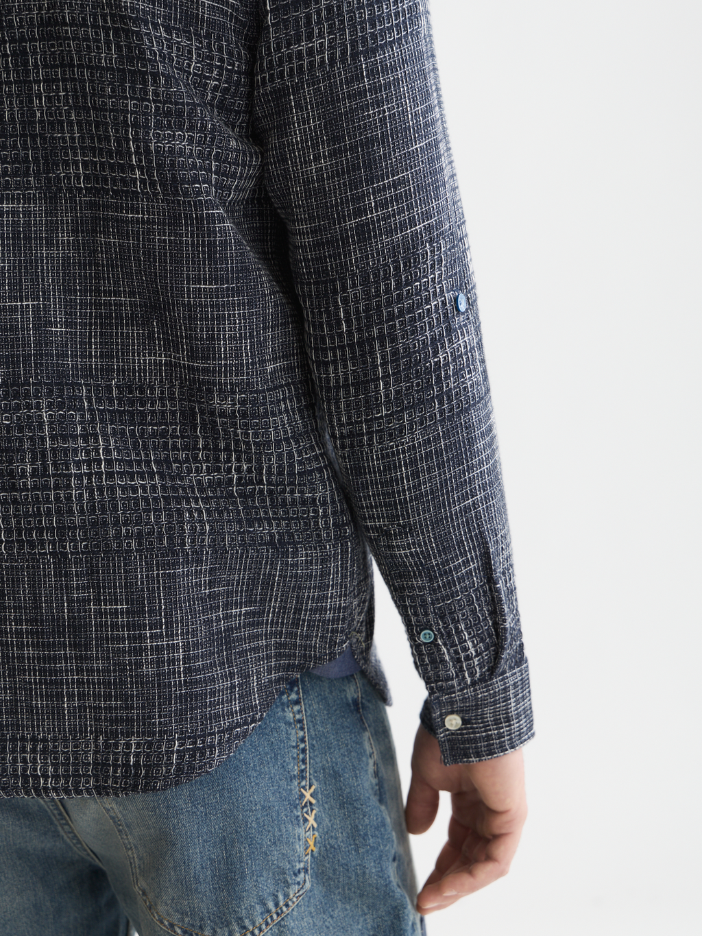 Melange waffle regular-fit shirt