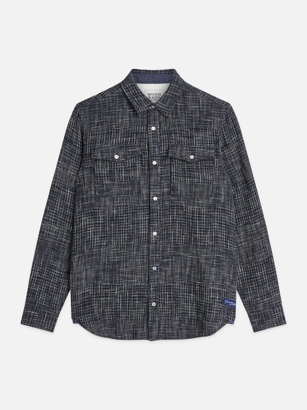 Melange waffle regular-fit shirt