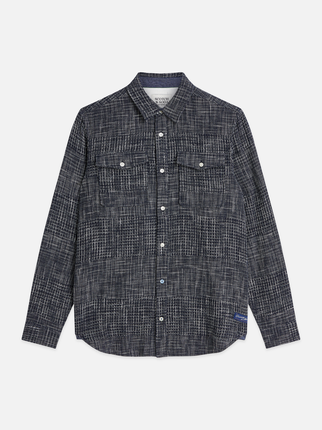 Melange waffle regular-fit shirt