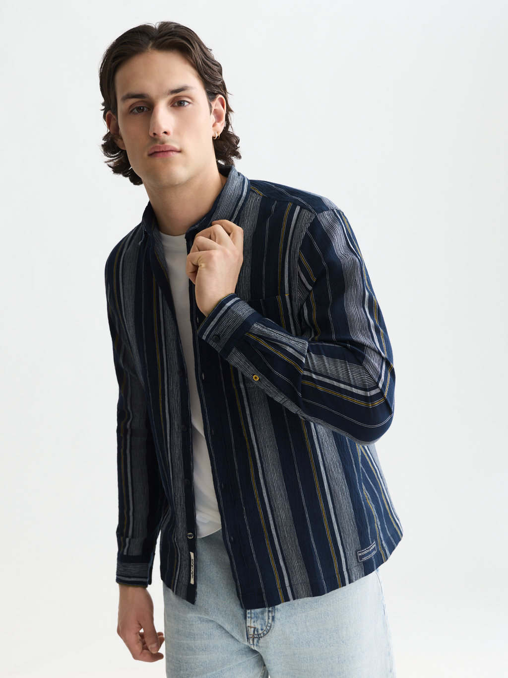Textured stripe shirt