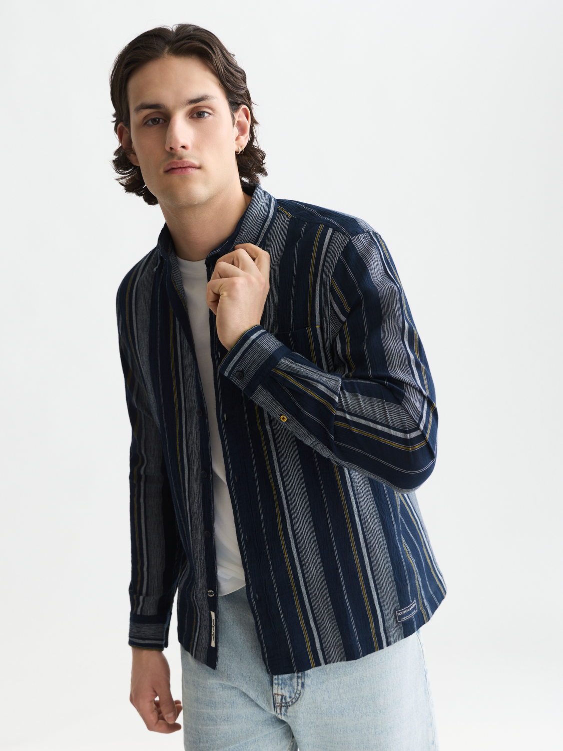 Textured stripe shirt