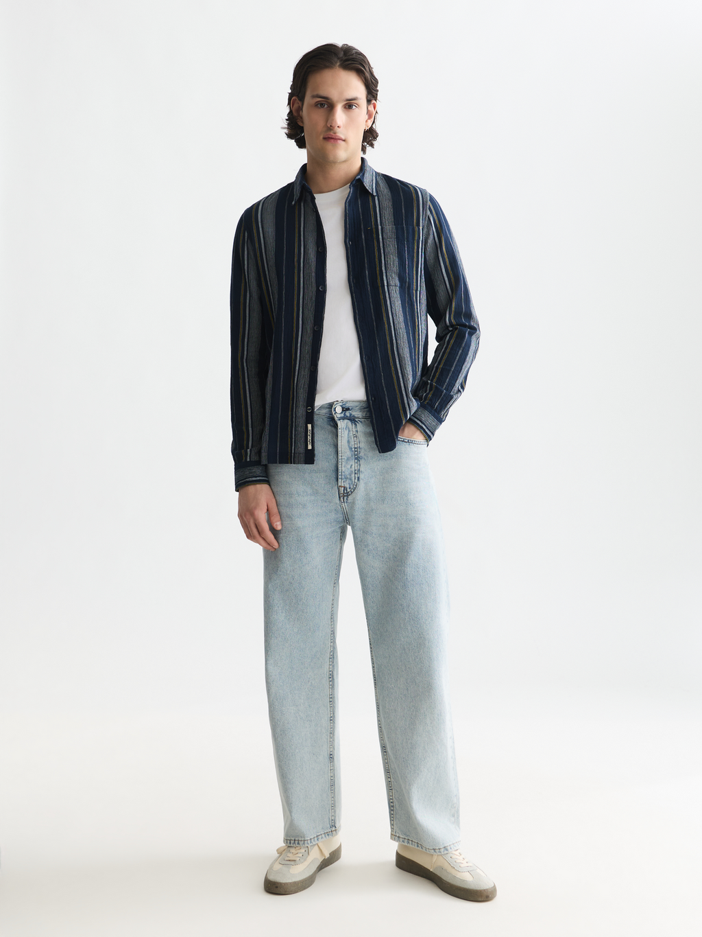 Textured stripe shirt