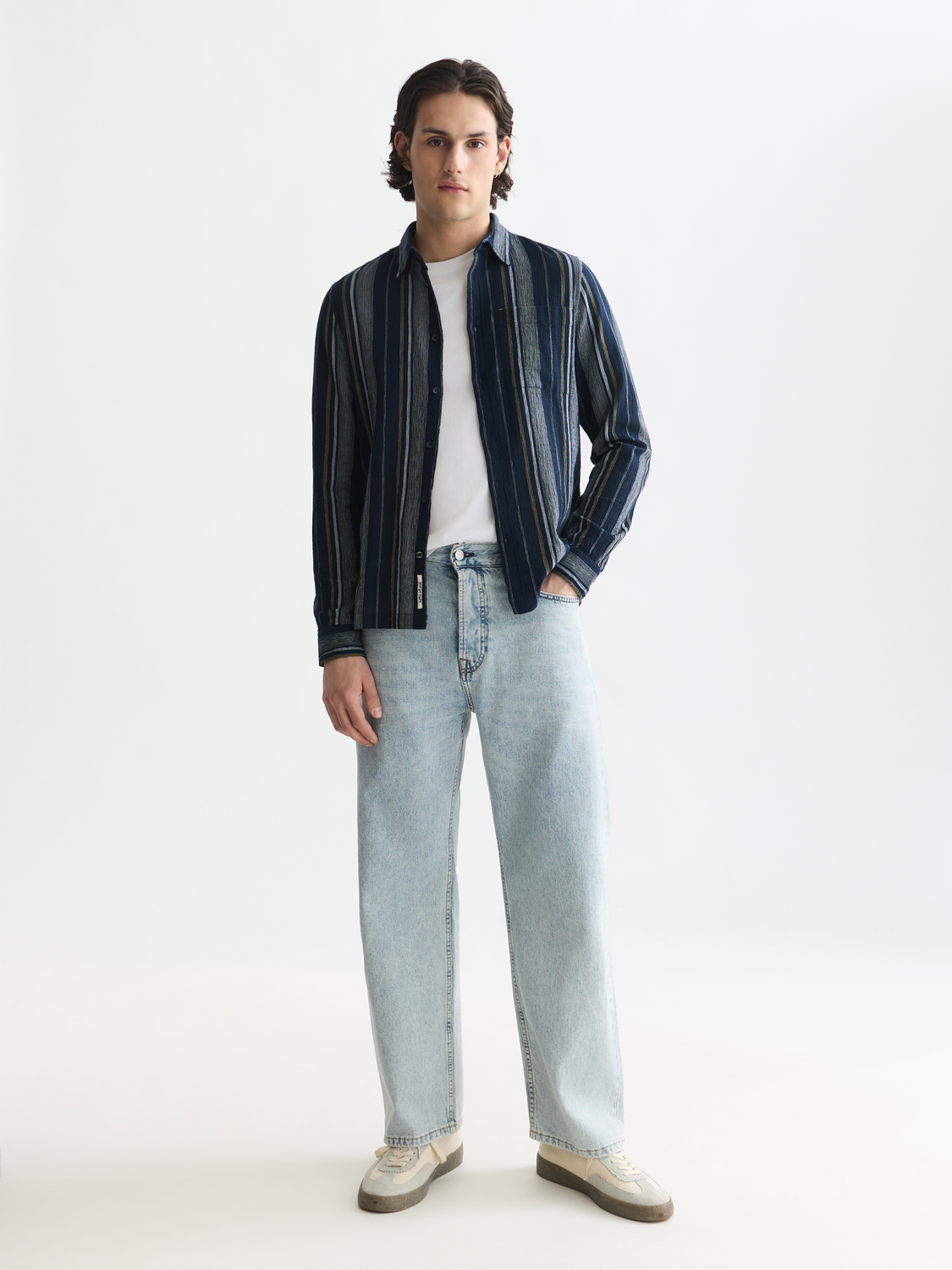 Textured stripe shirt