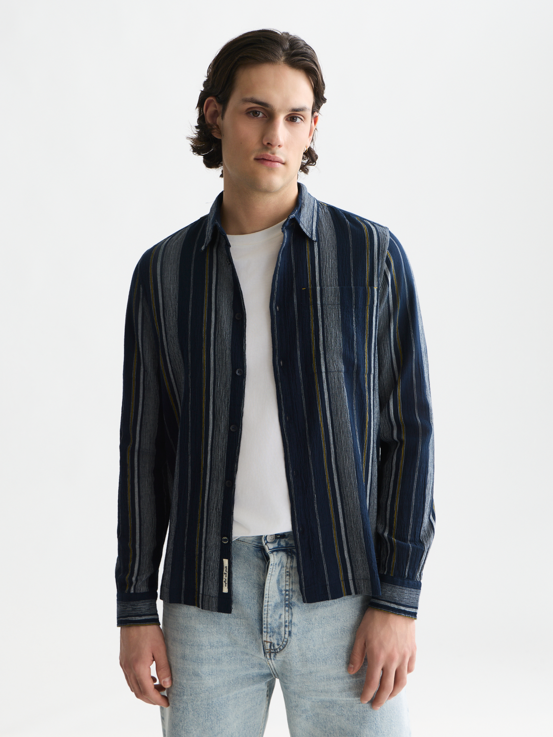 Textured stripe shirt