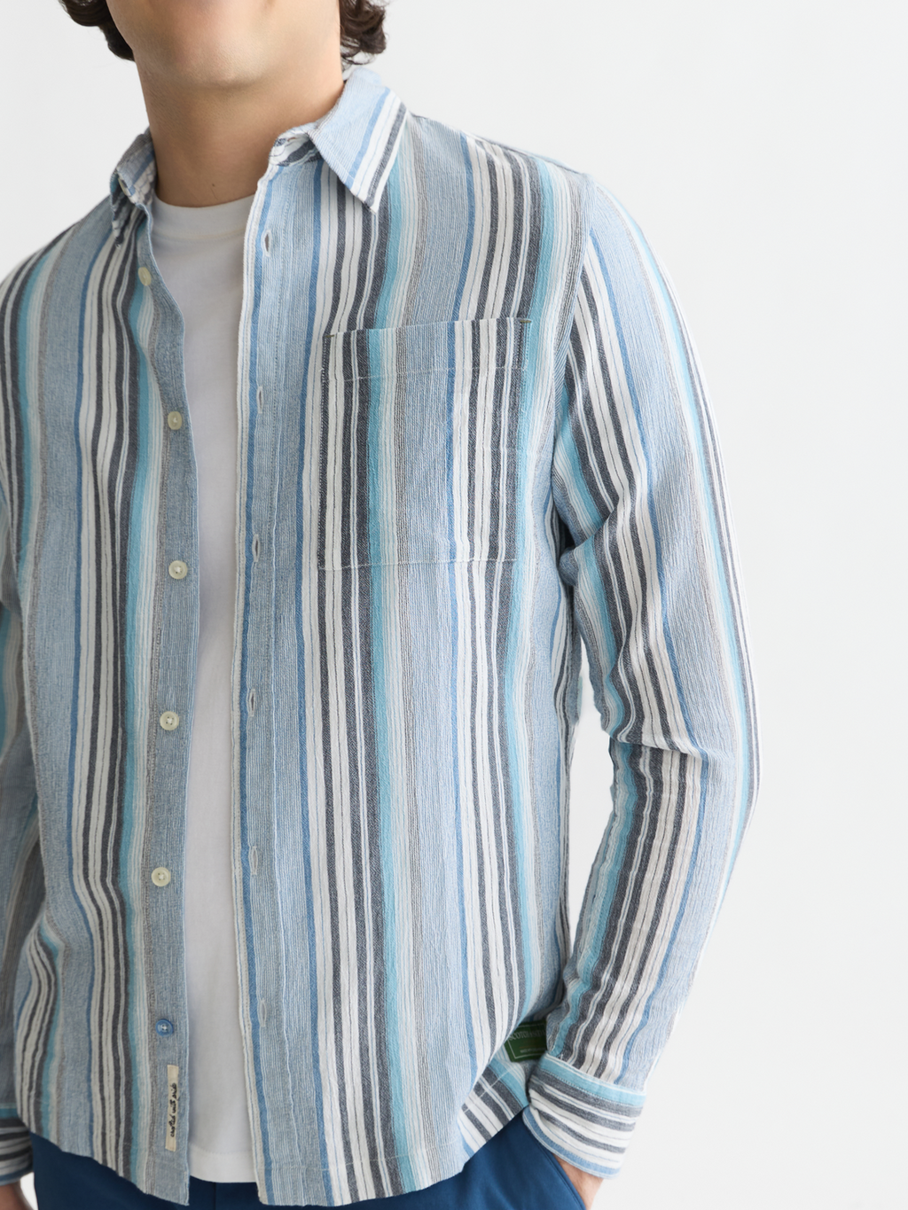 Textured stripe shirt