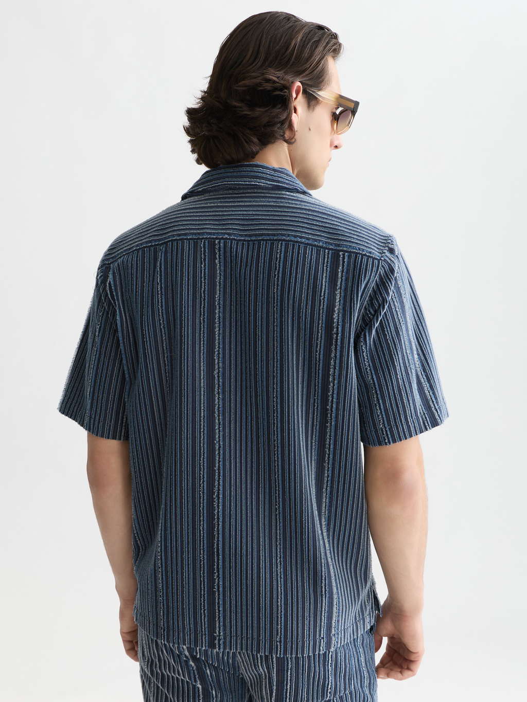 Textured relaxed short sleeve shirt