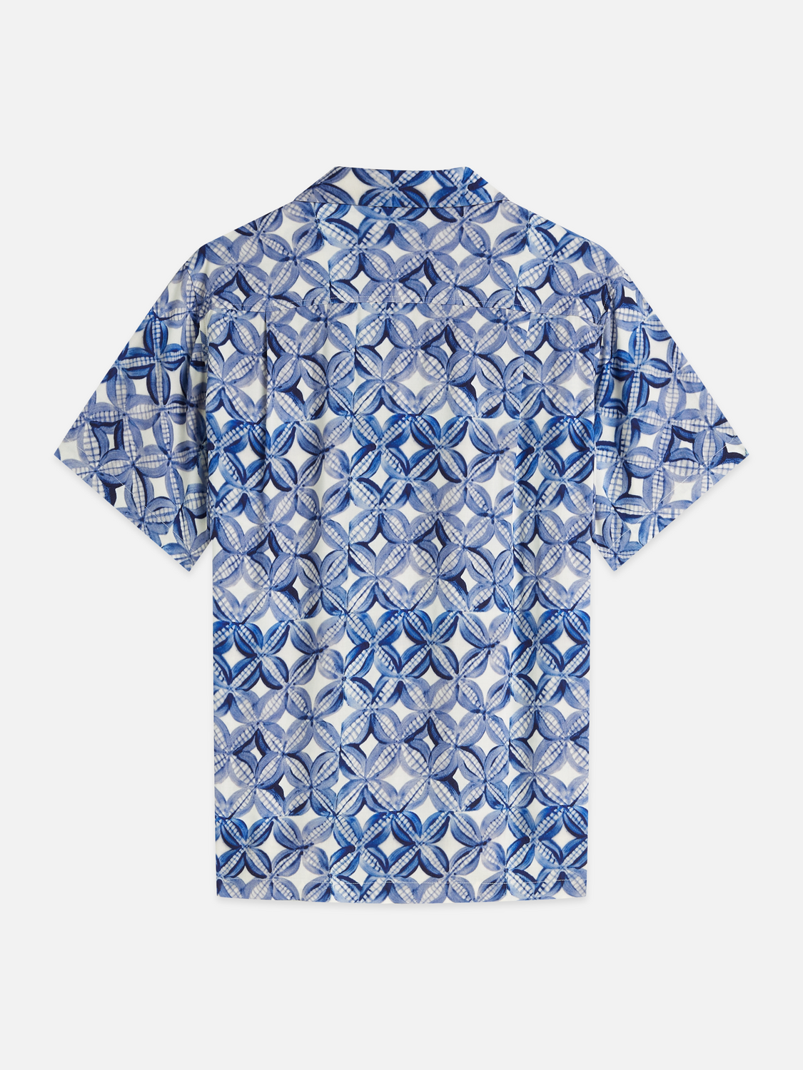 Printed viscose regular-fit short-sleeved shirt