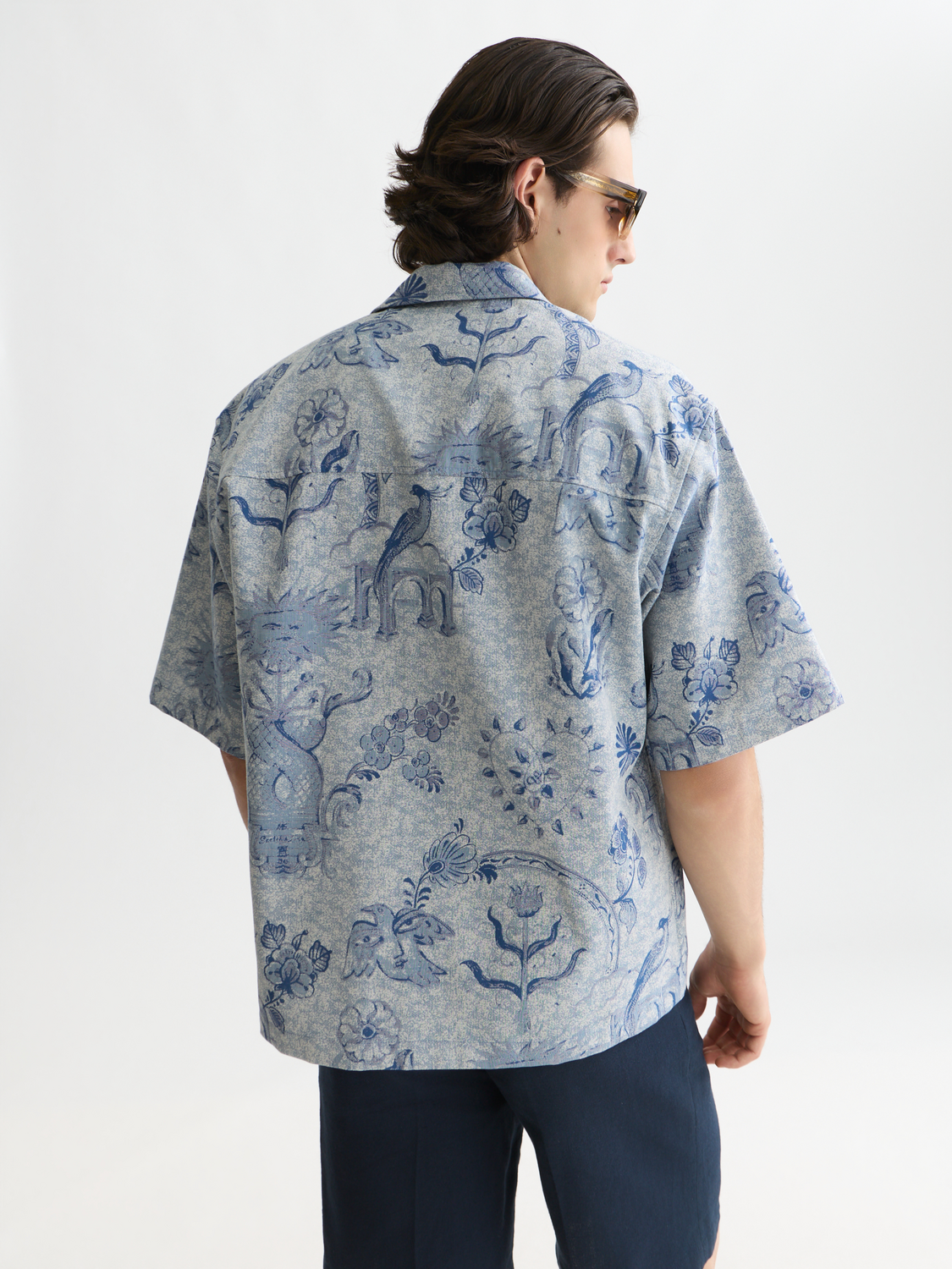 Scotch & Soda x Royal Delft Jacquard Loose Short-Sleeved Shirt