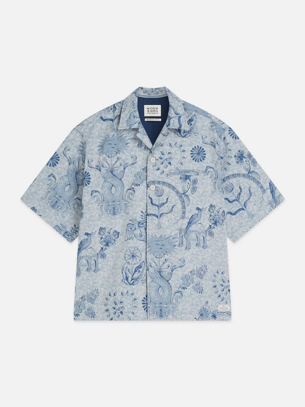 Scotch & Soda x Royal Delft Jacquard Loose Short-Sleeved Shirt