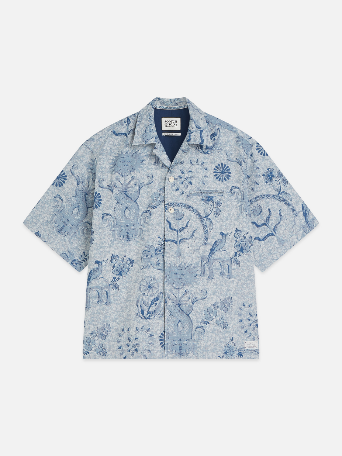 Scotch & Soda x Royal Delft Jacquard Loose Short-Sleeved Shirt