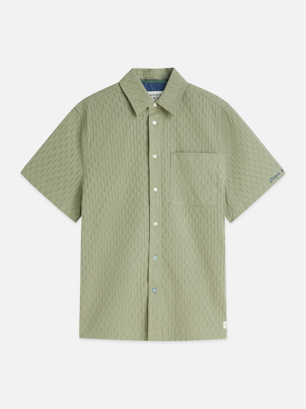 Jacquard seersucker short sleeve shirt