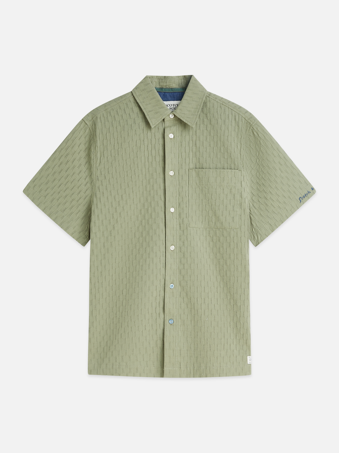 Jacquard seersucker short sleeve shirt