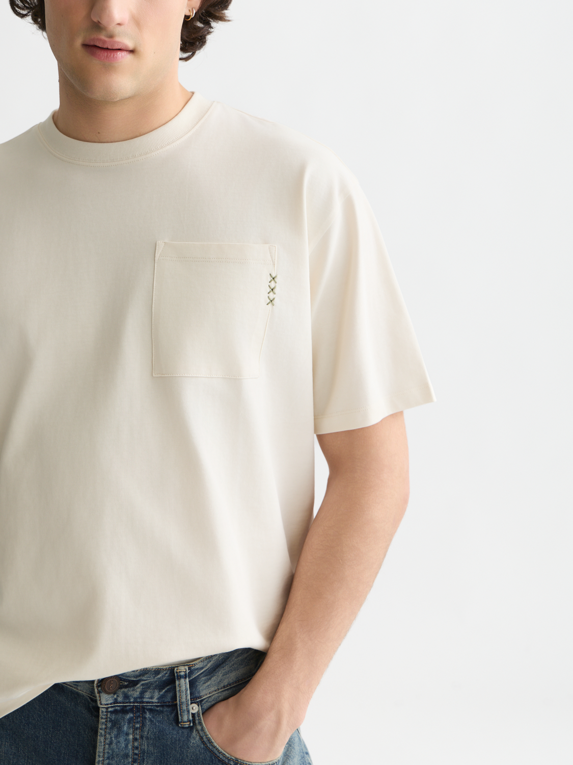 Seasonal Essentials 3 crosses pocket loose T-shirt