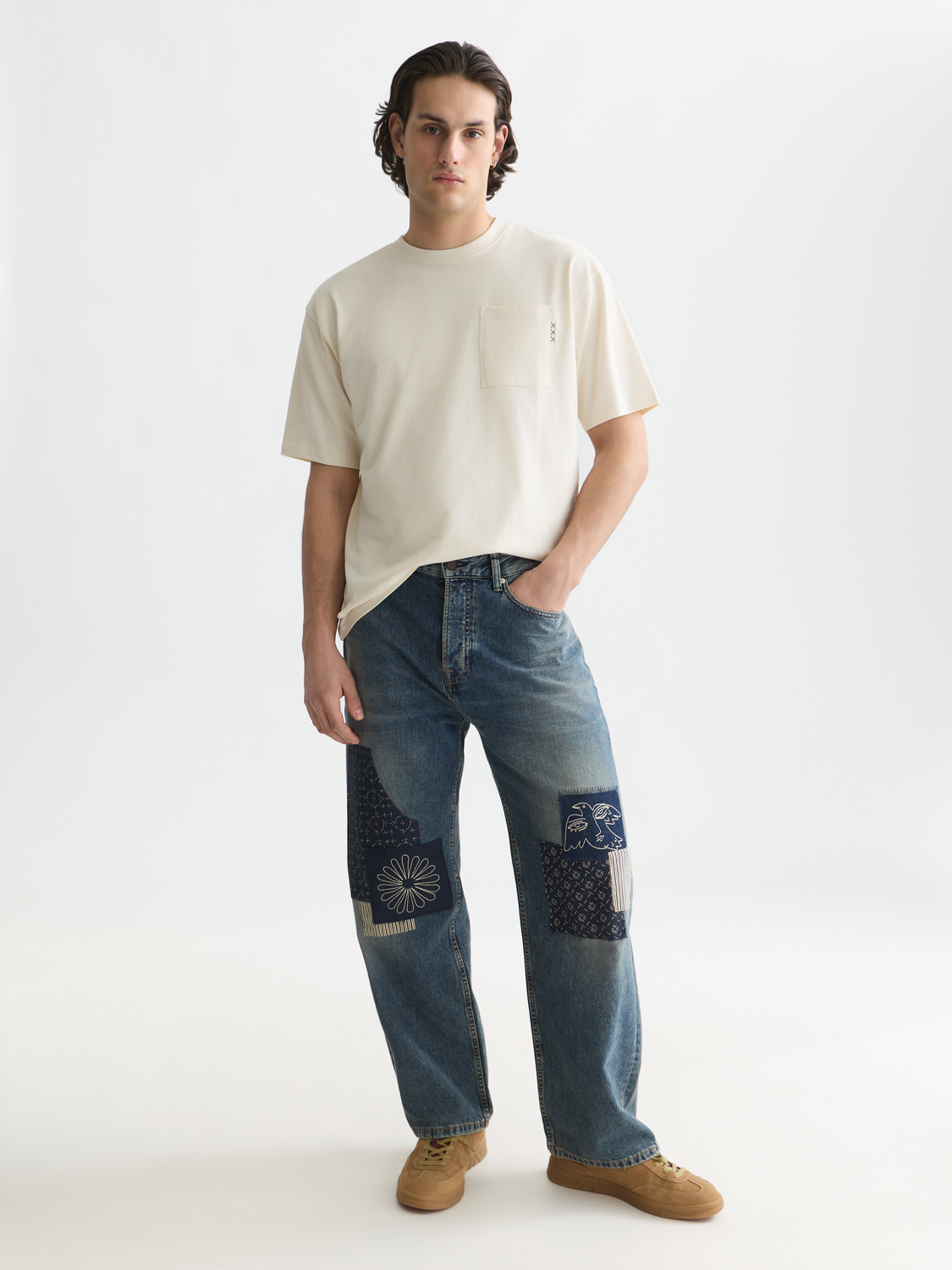 Seasonal Essentials 3 crosses pocket loose T-shirt