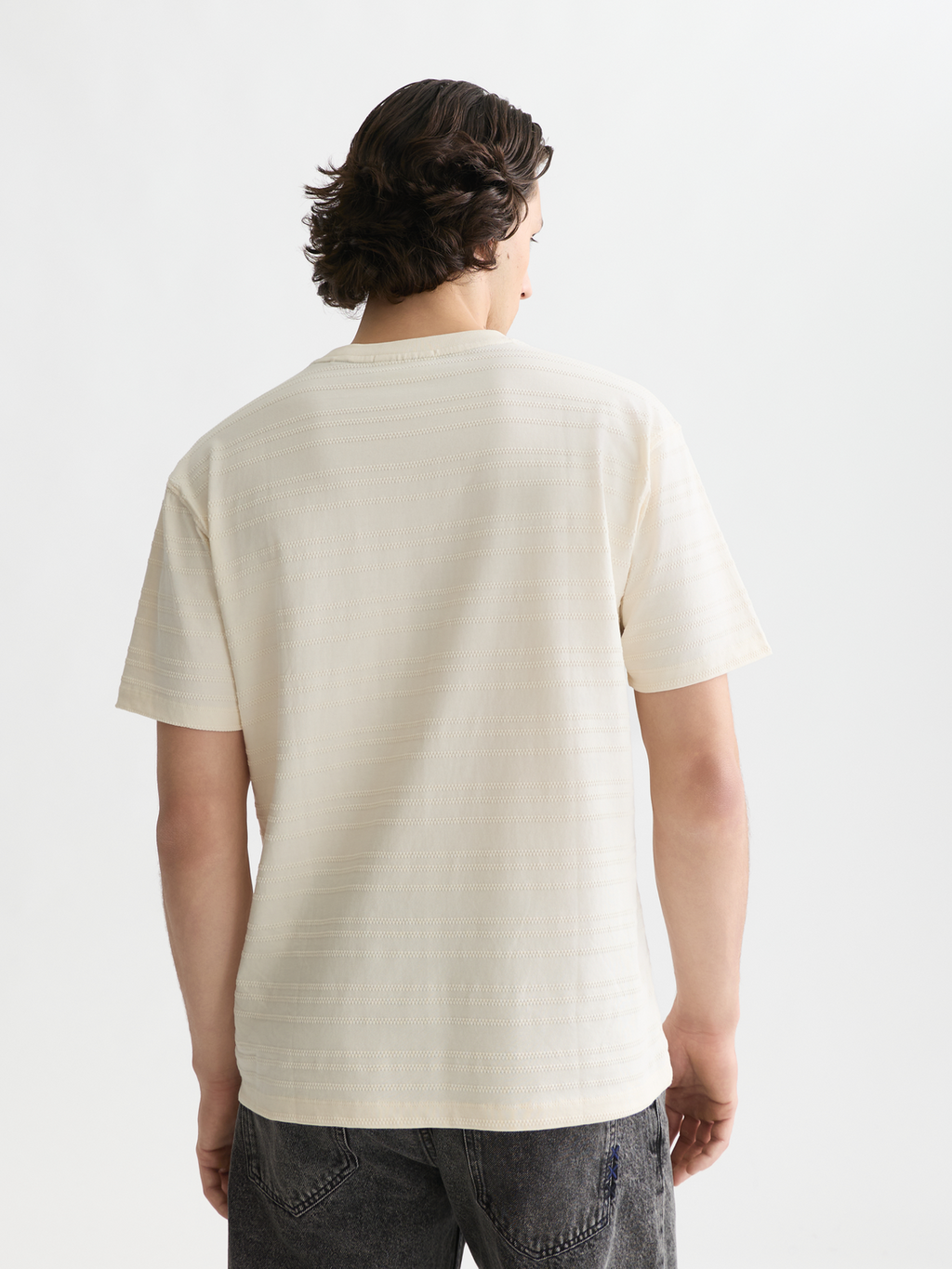 Textured jacquard relaxed T-shirt