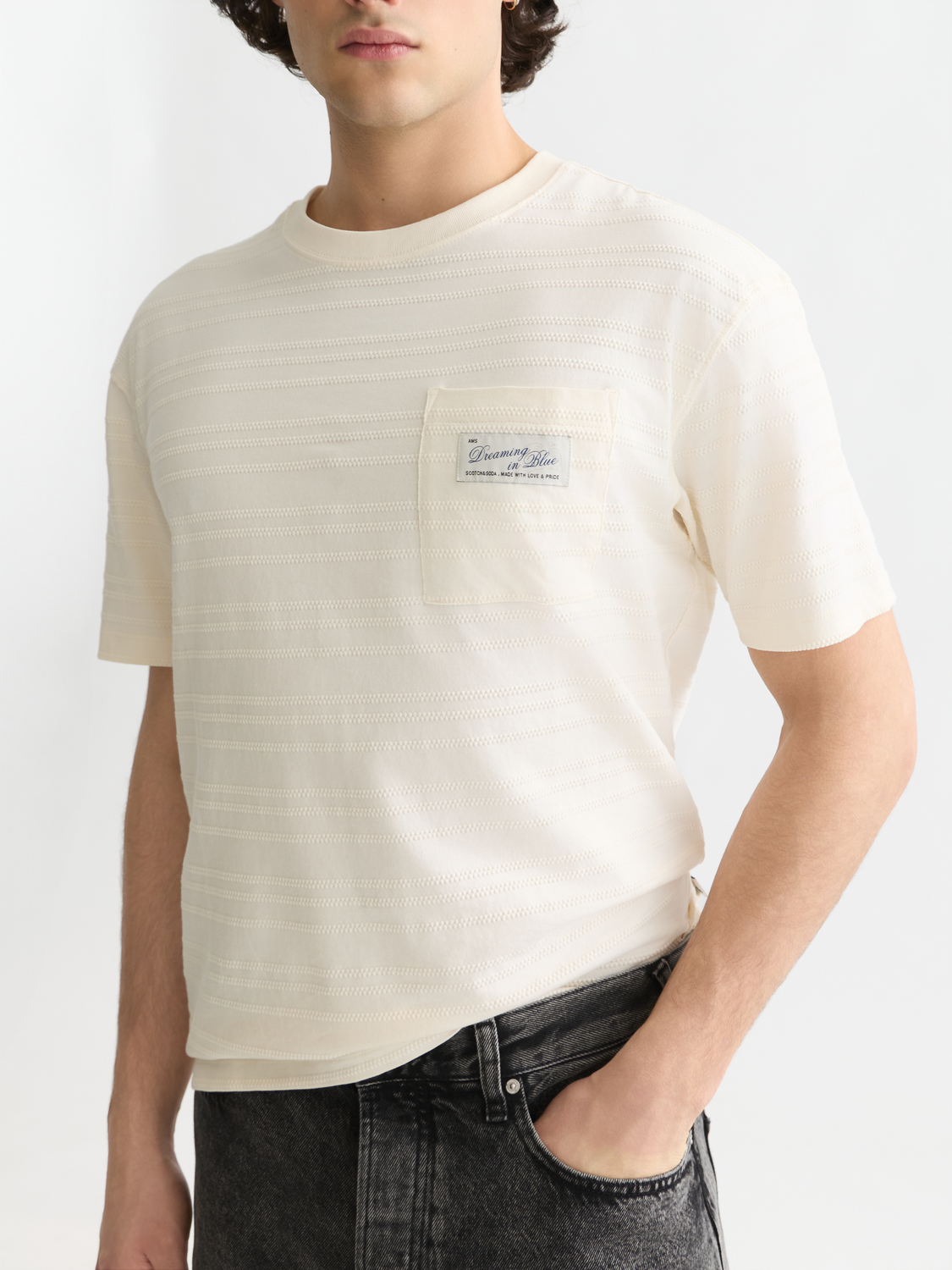 Textured jacquard relaxed T-shirt