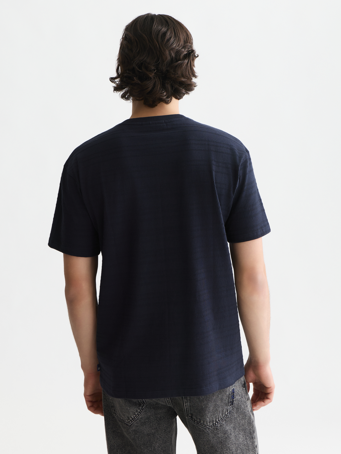 Textured jacquard relaxed T-shirt