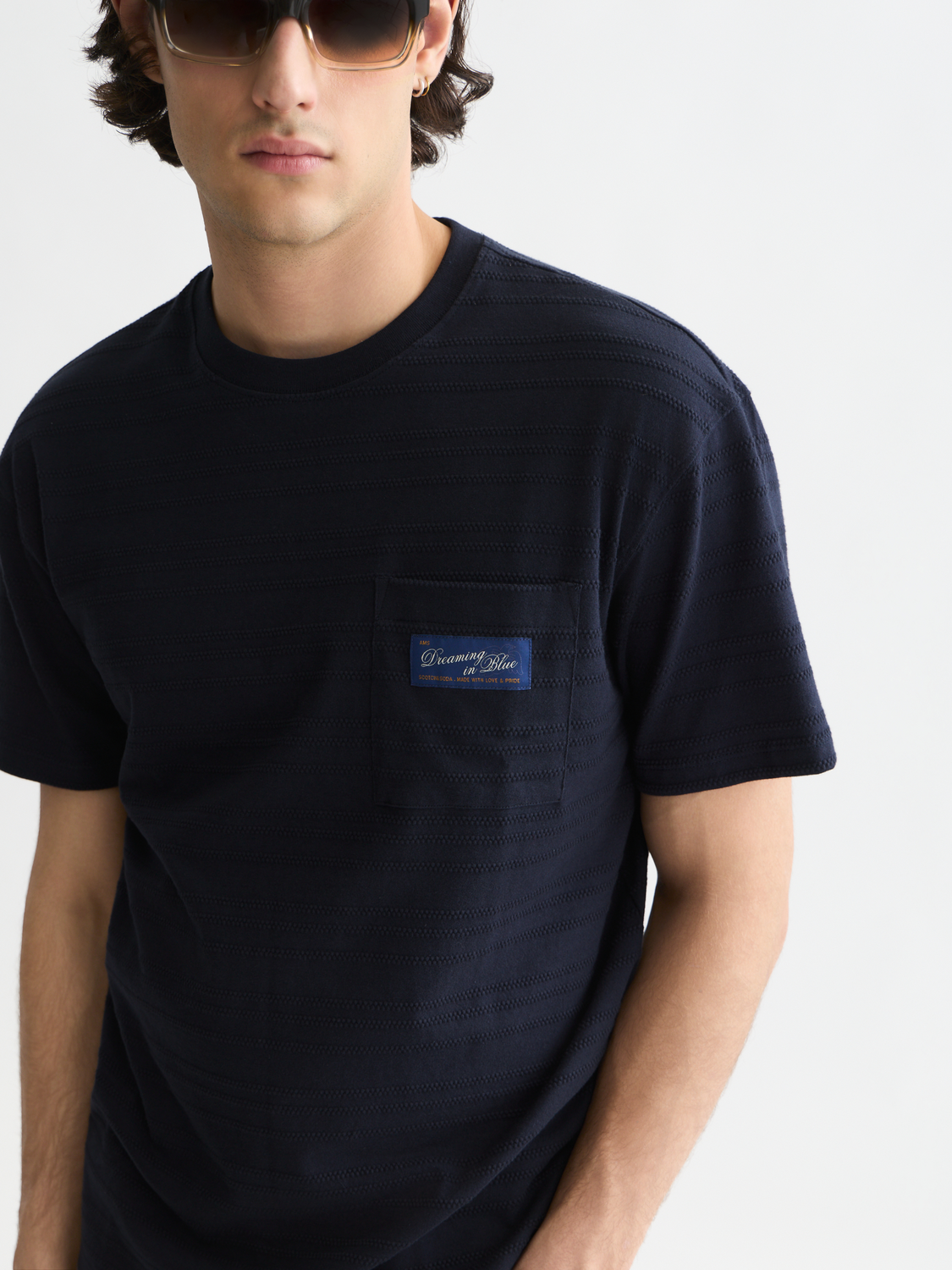 Textured jacquard relaxed T-shirt