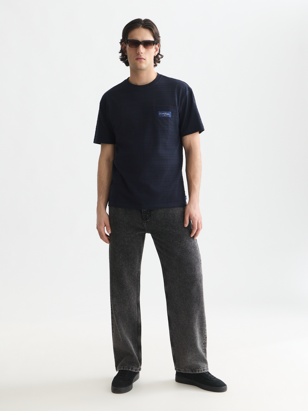 Textured jacquard relaxed T-shirt
