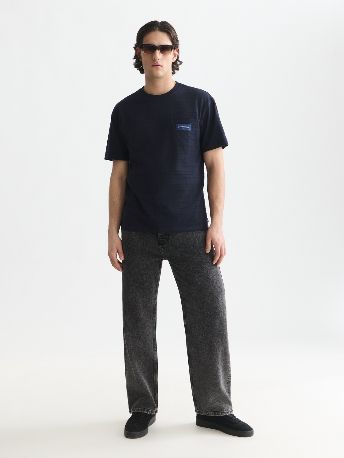 Textured jacquard relaxed T-shirt