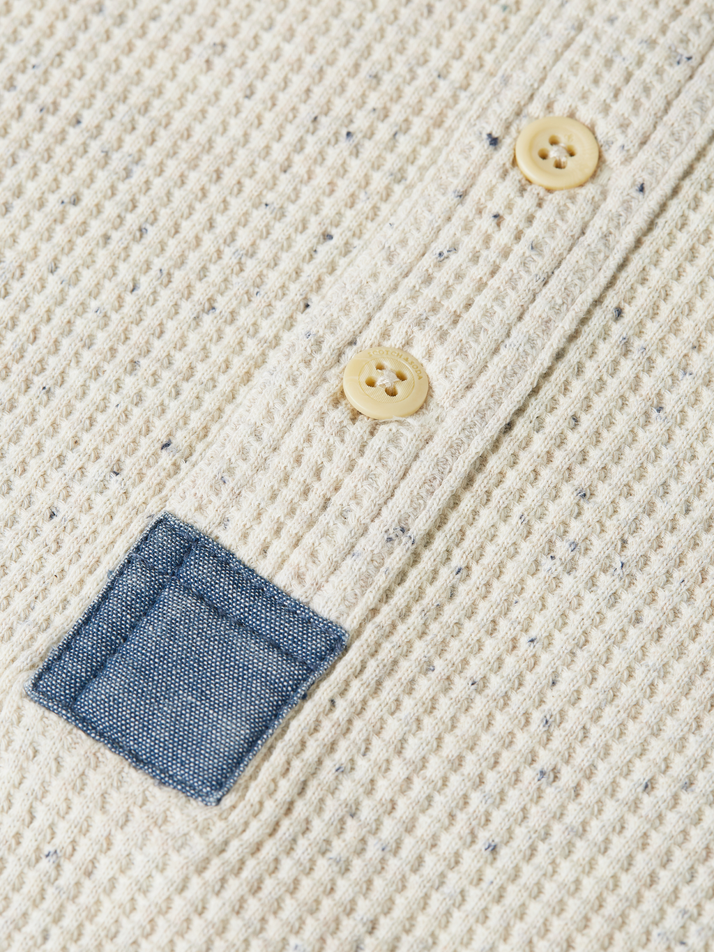 Henley melange long-sleeved T-shirt