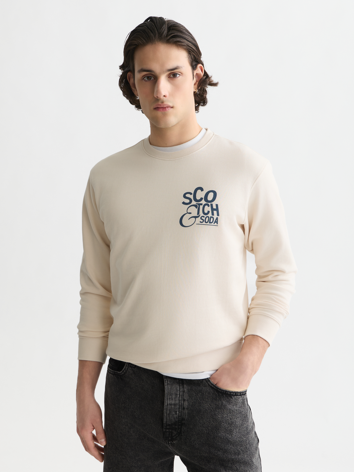 Left chest artwork regular-fit sweatshirt