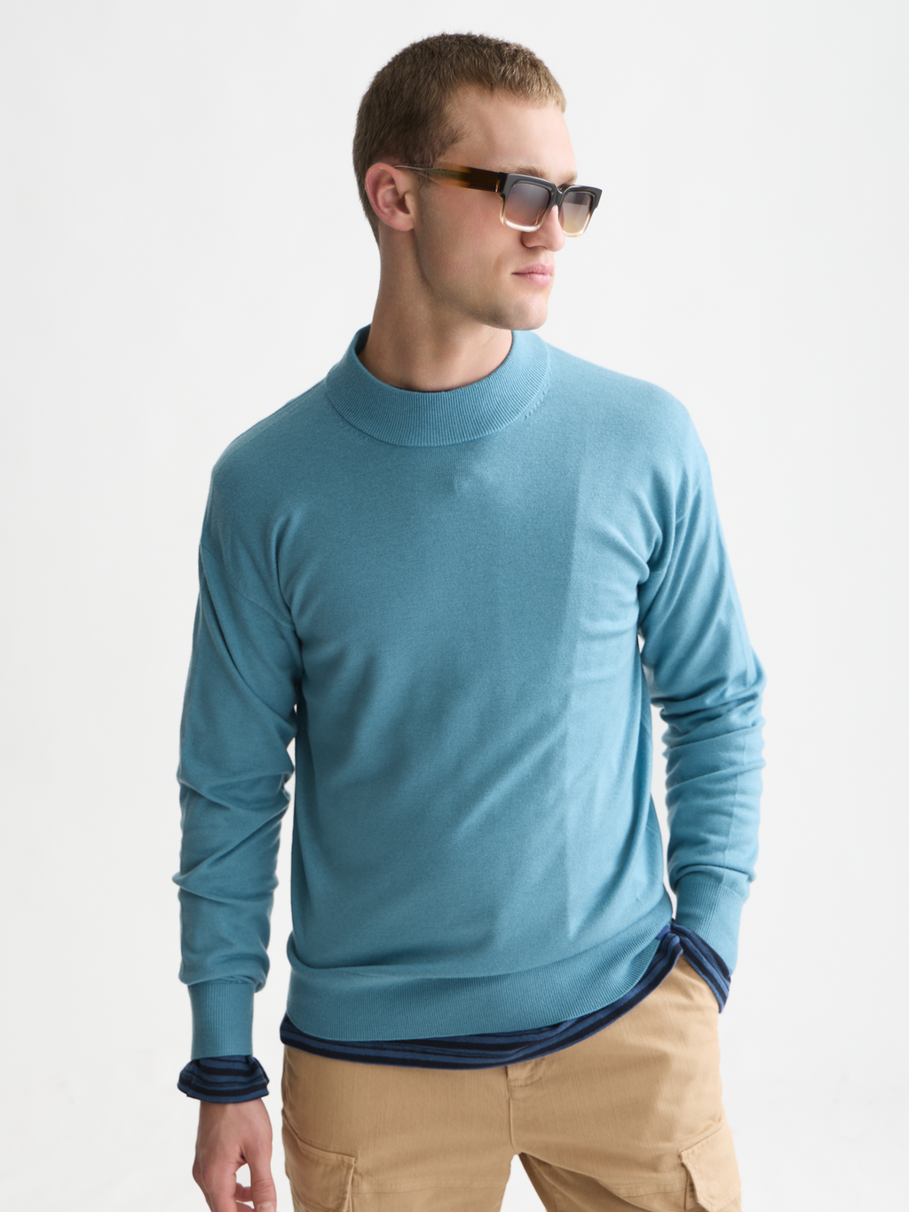 Seasonal Essentials Mock Neck Wool-Blend Pullover