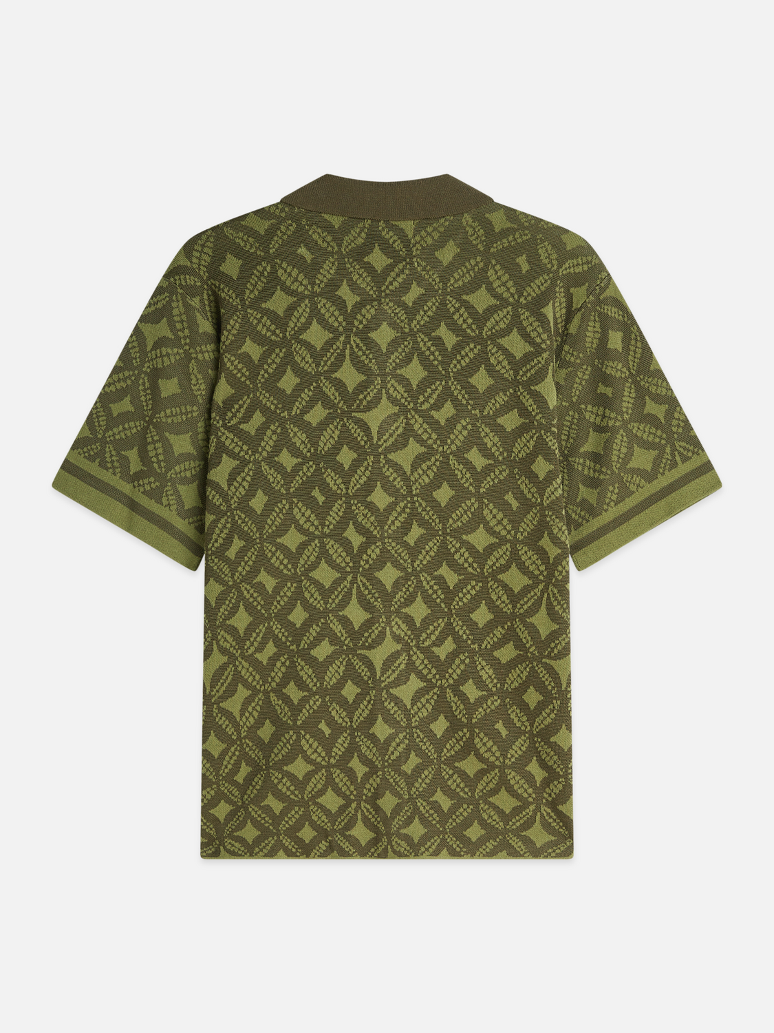 Jacquard knitted short-sleeved shirt