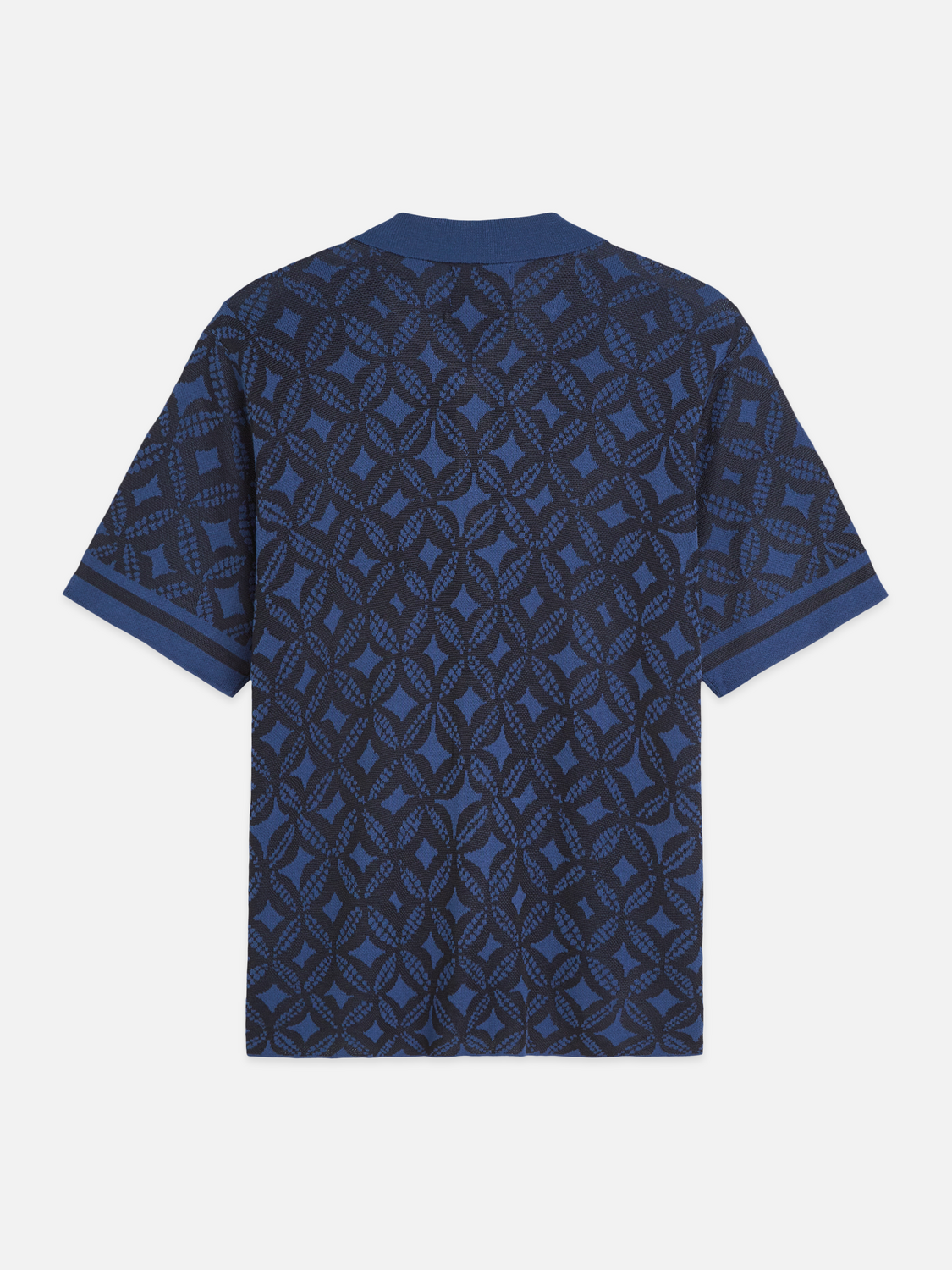 Jacquard knitted short-sleeved shirt
