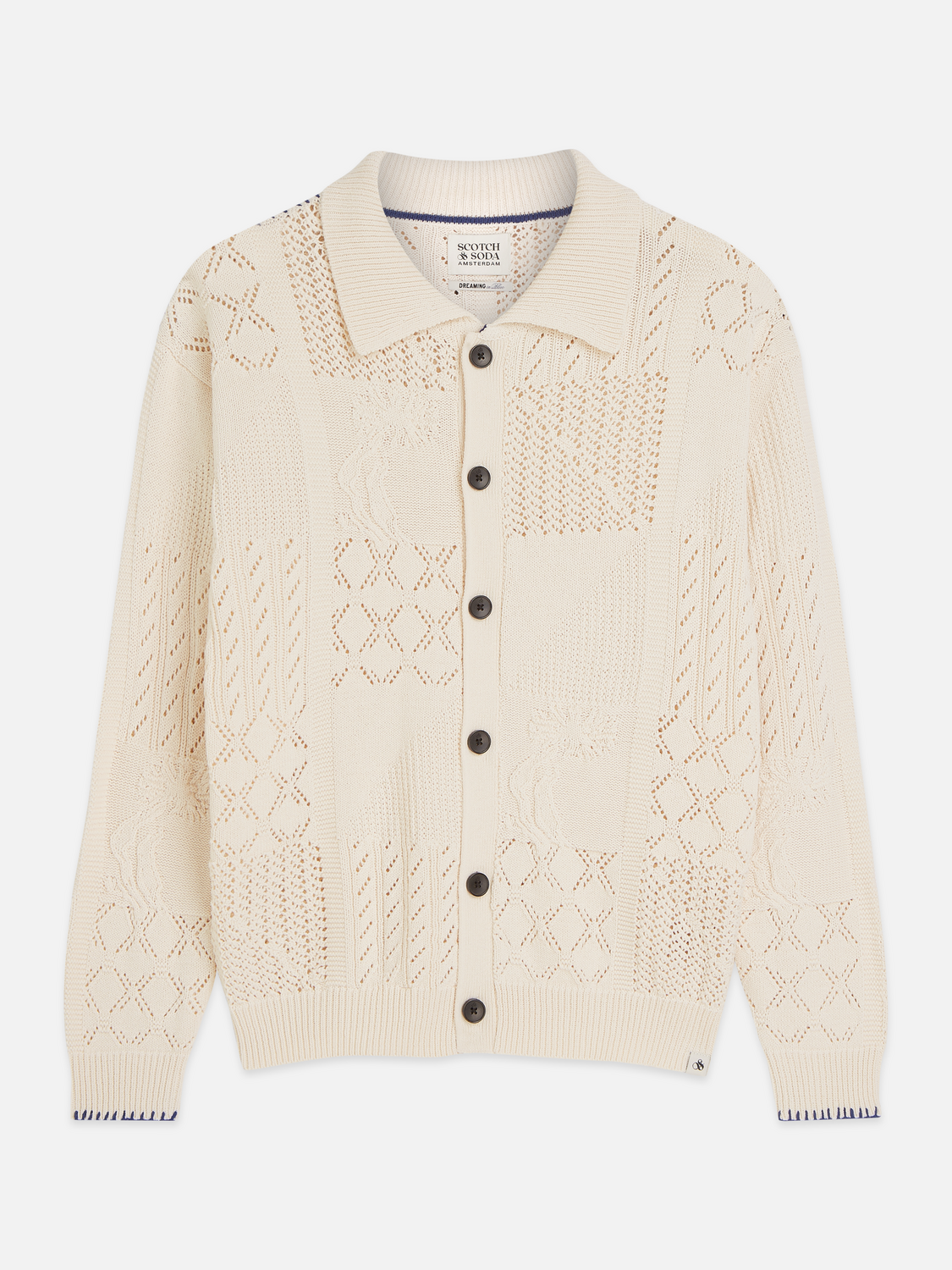 Multi stitch knitted cardigan