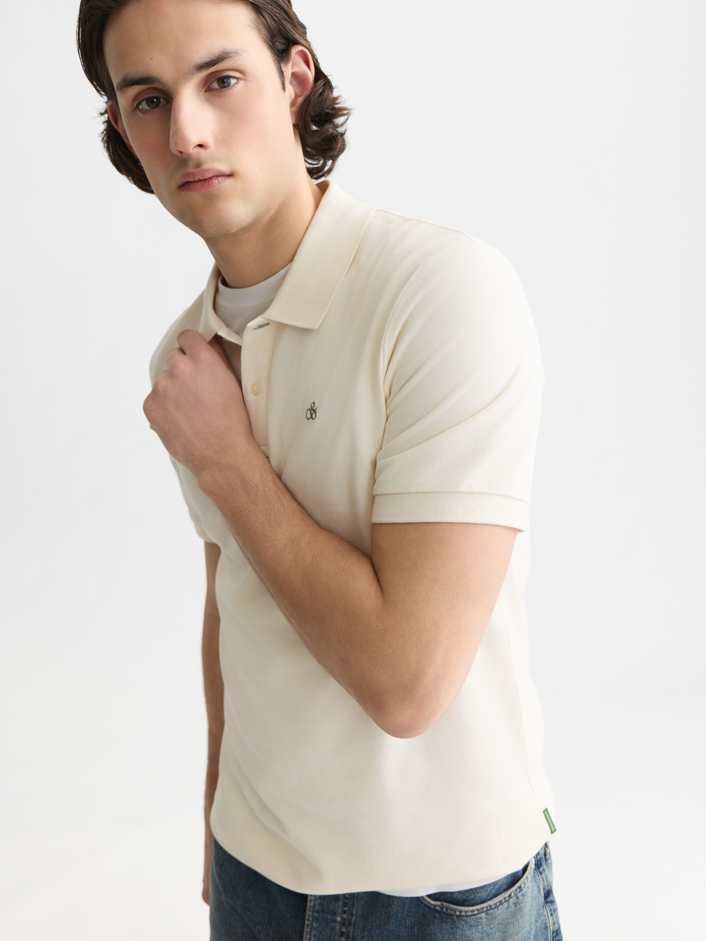 Seasonal Essentials pique chest logo polo