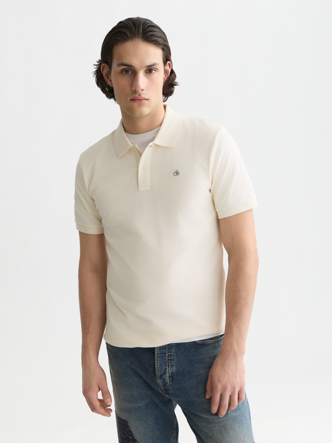 Seasonal Essentials pique chest logo polo