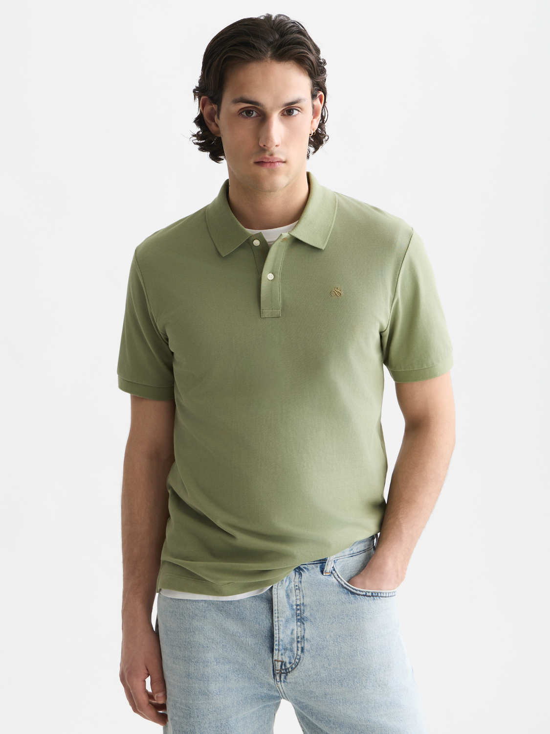 Seasonal core pique chest logo regular-fit polo