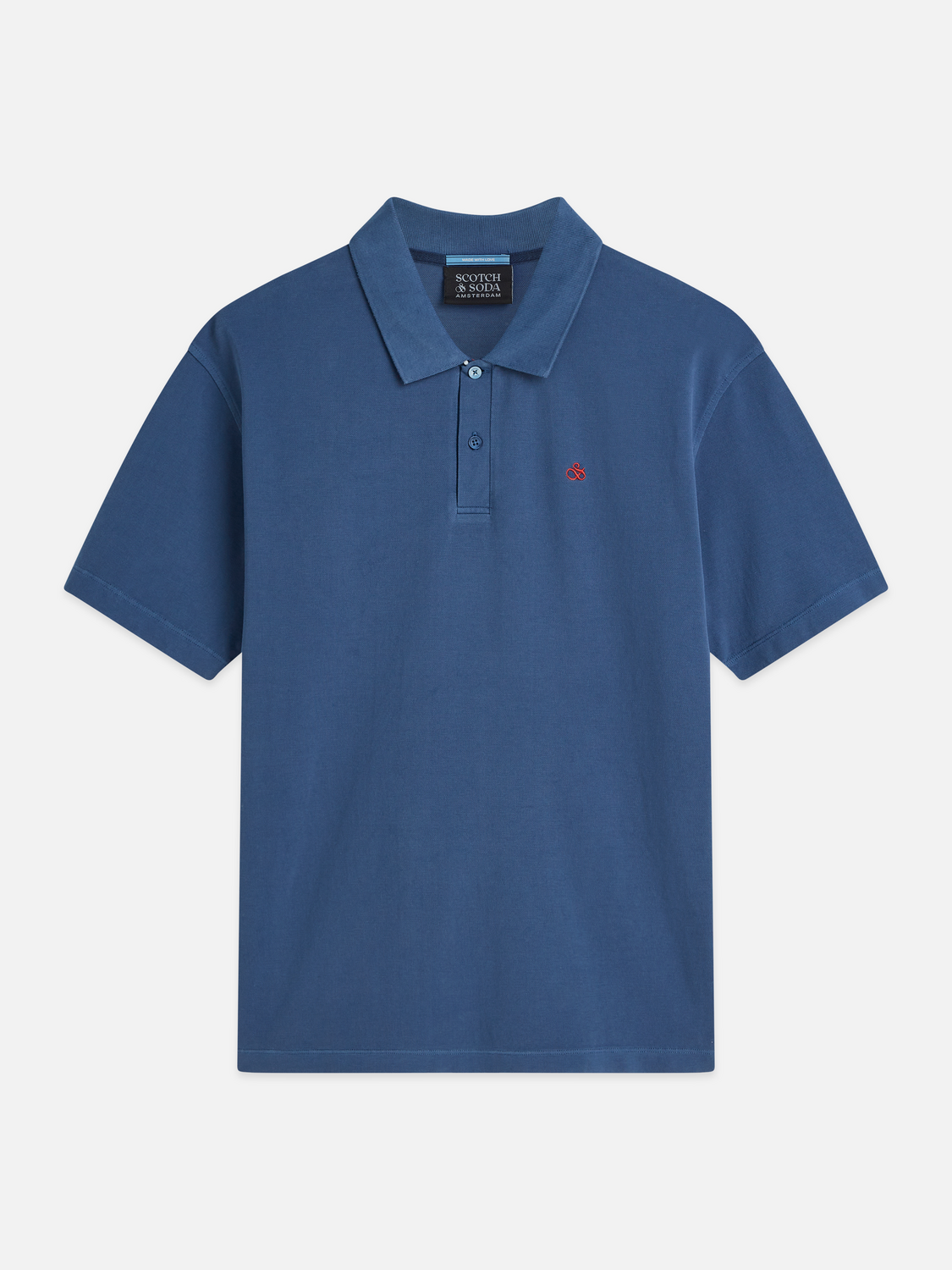 Pique garment dyed relaxed polo