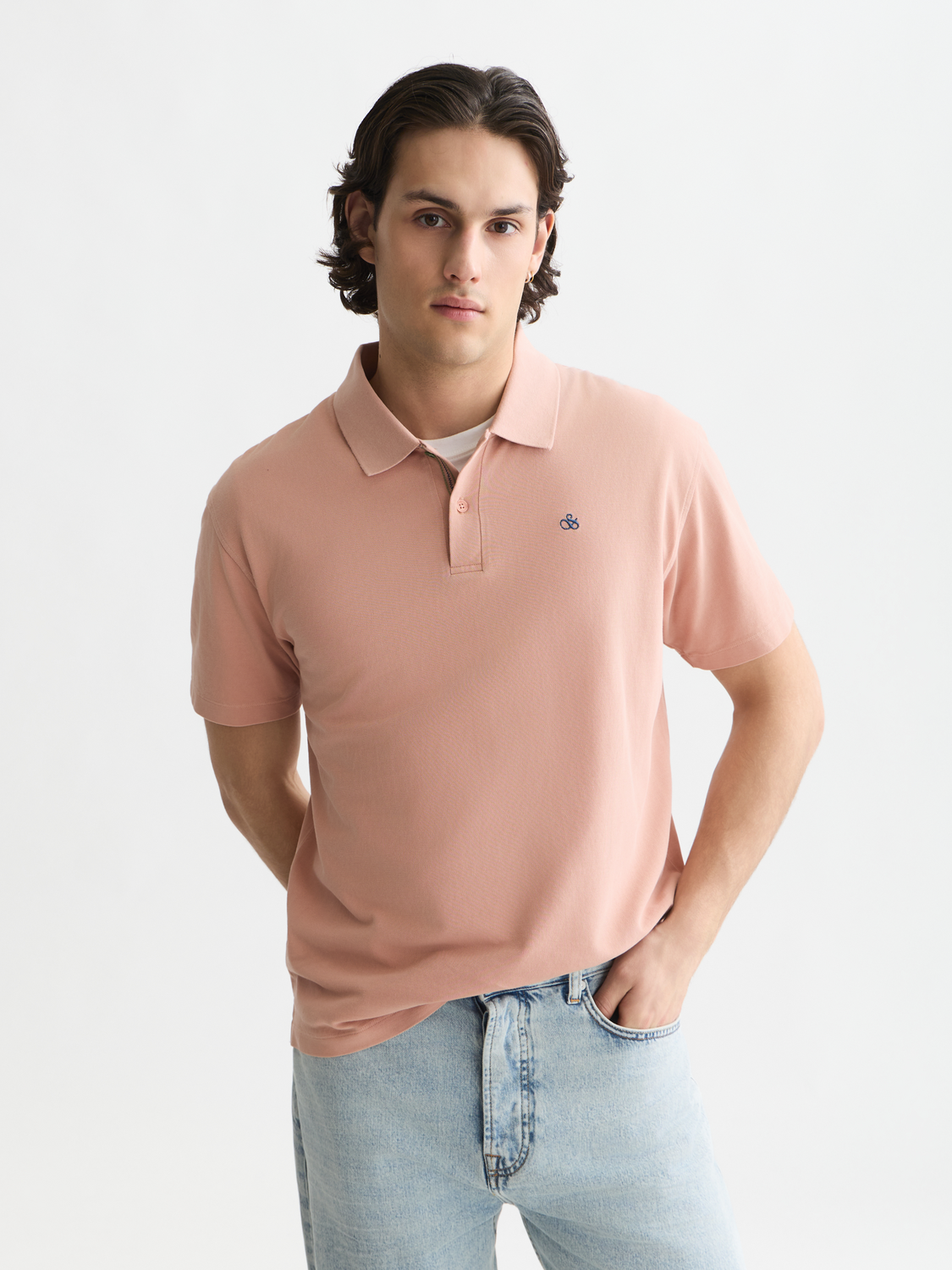 Pique garment dyed relaxed polo
