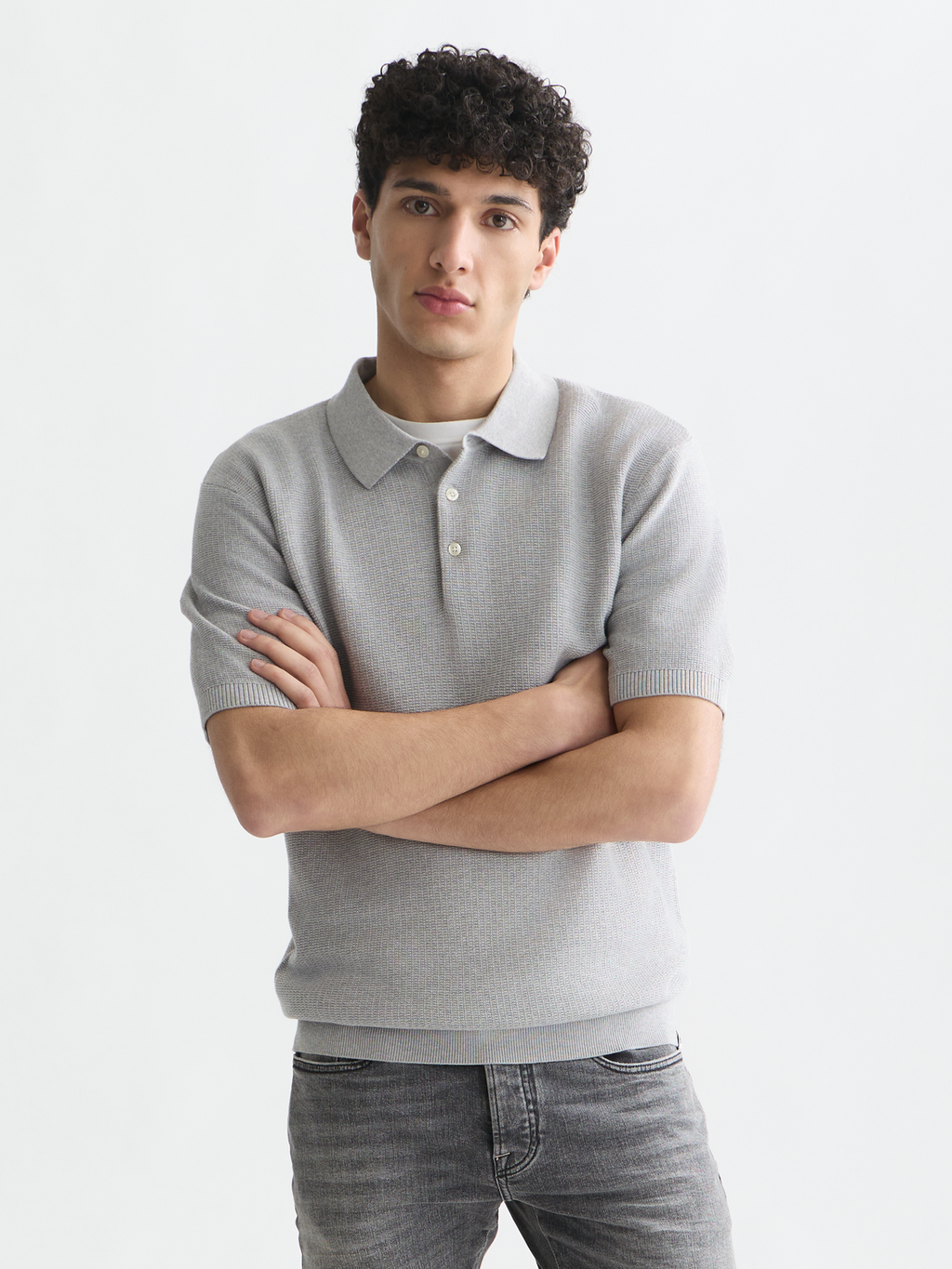 Seasonal Essentials structured knitted polo