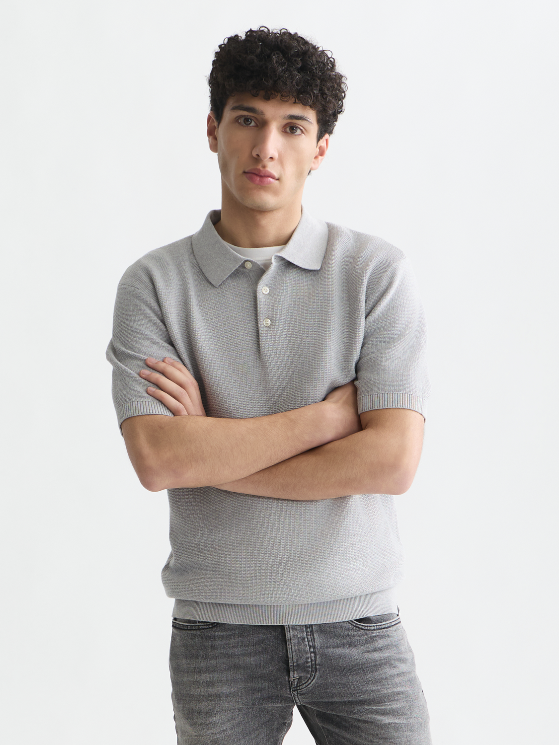 Seasonal Essentials structured knitted polo