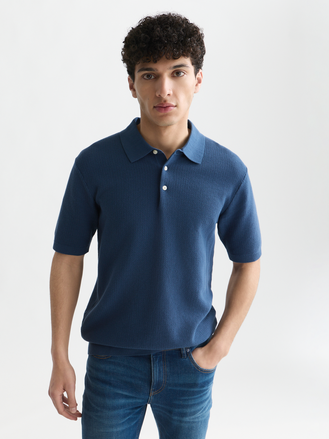 Seasonal Essentials structured knitted polo
