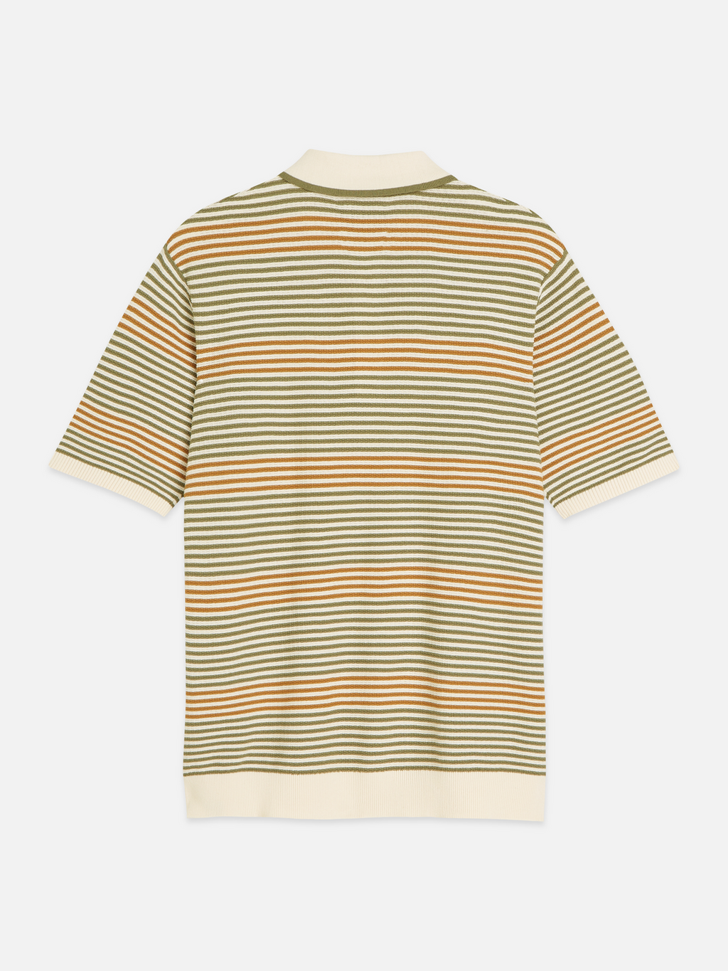 Striped structured knitted polo
