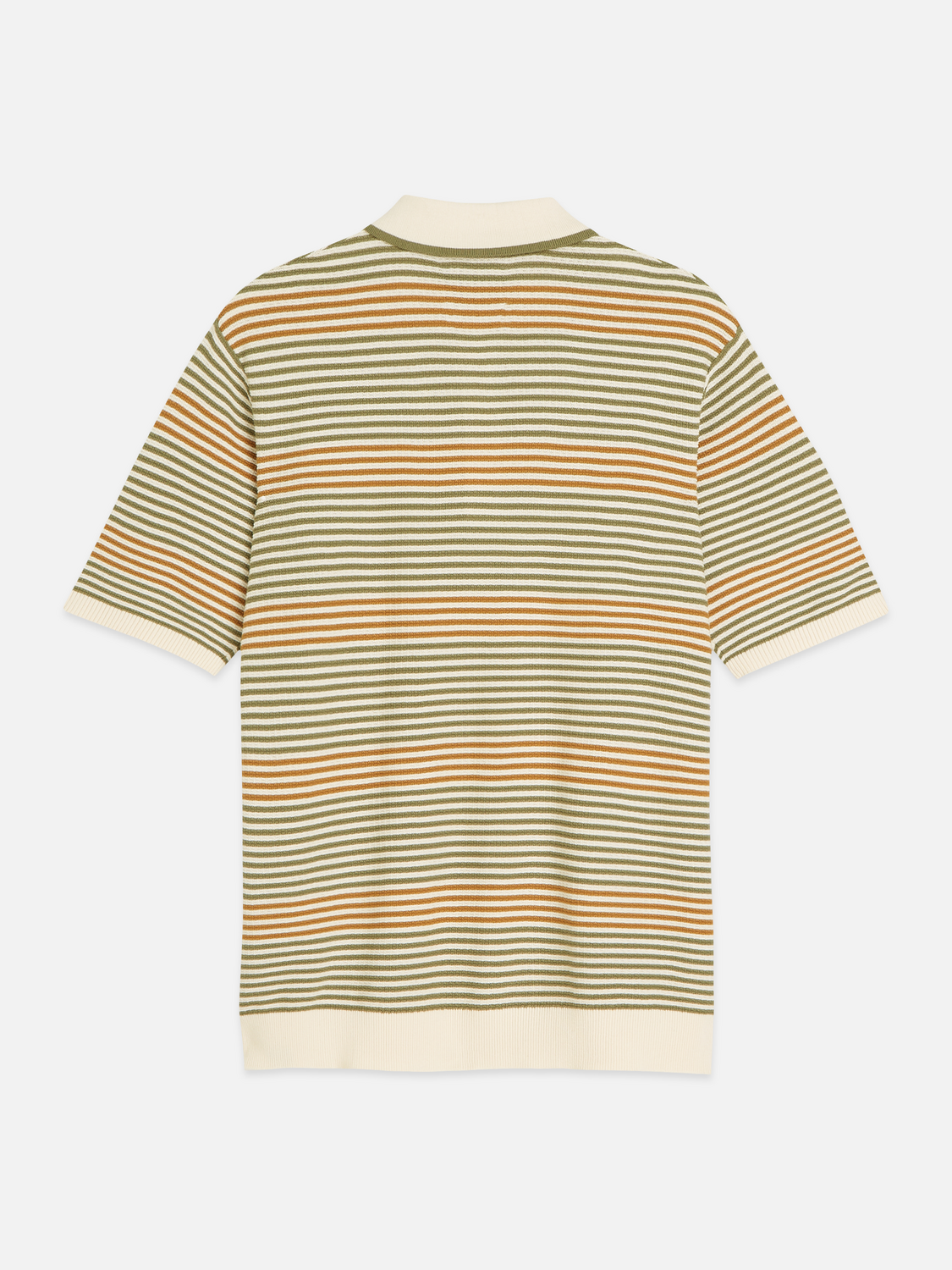 Striped structured knitted polo
