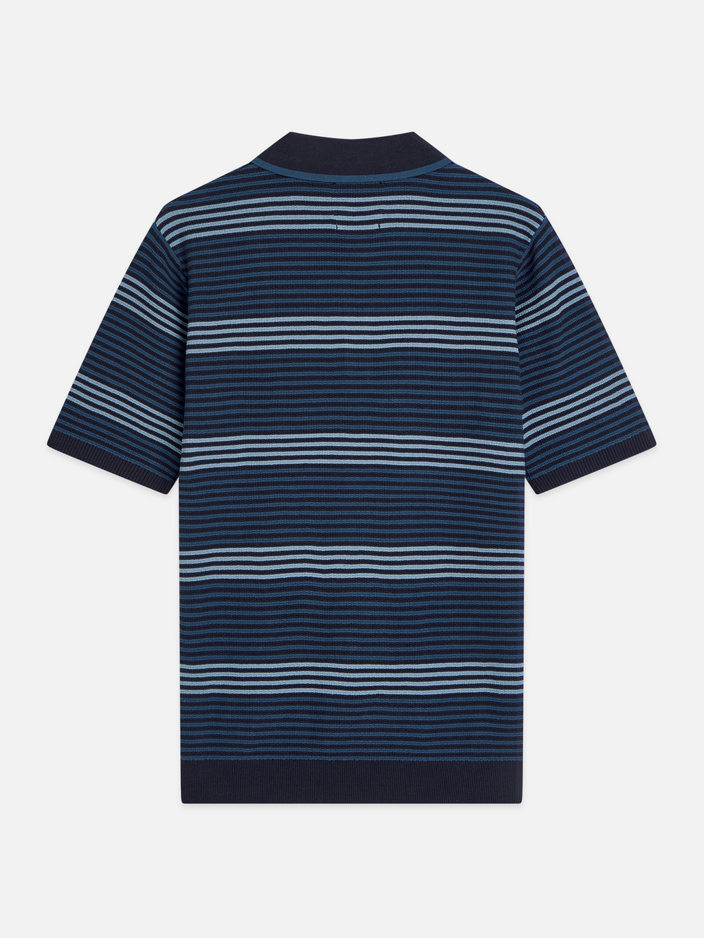 Striped structured knitted polo