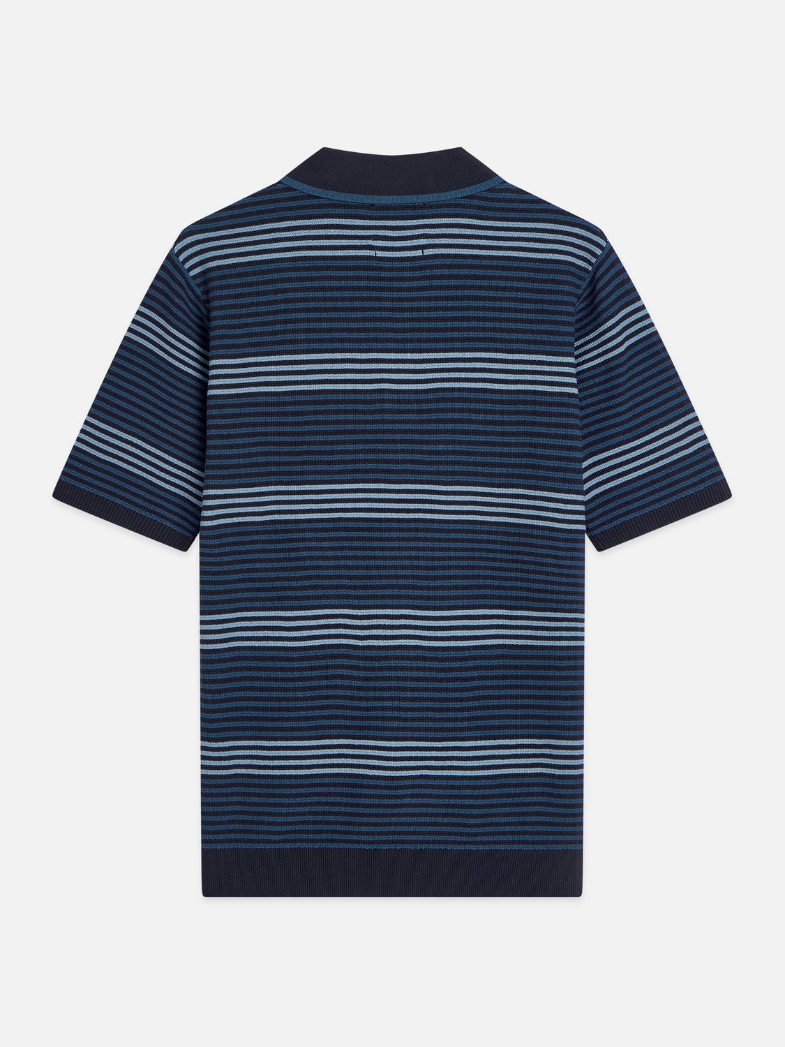 Striped structured knitted polo