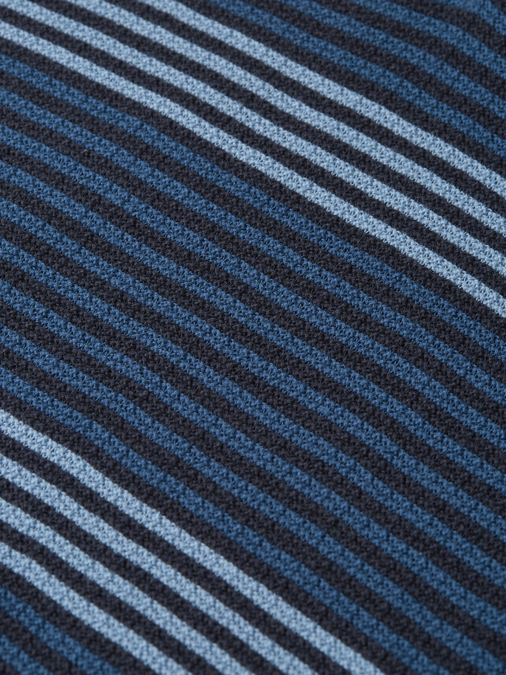 Striped structured knitted polo