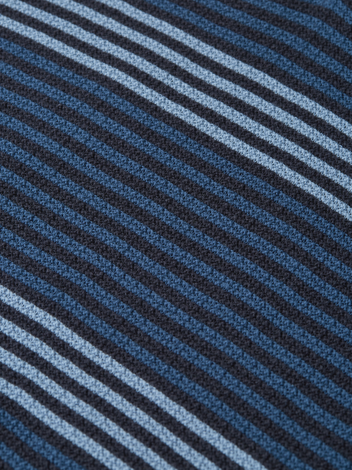 Striped structured knitted polo