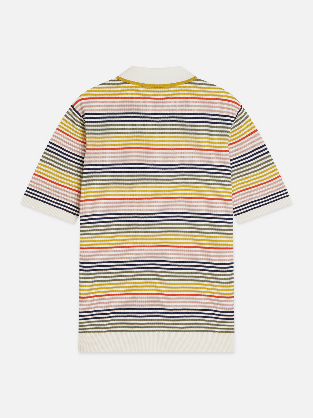 Striped structured knitted polo