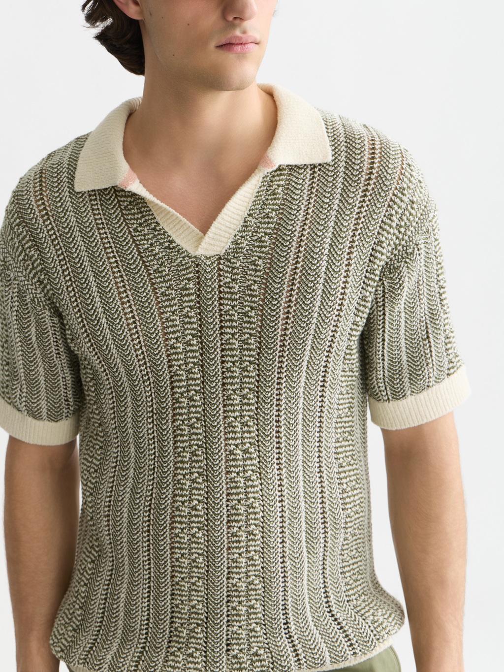 Multi stitch extra dropped shoulder polo