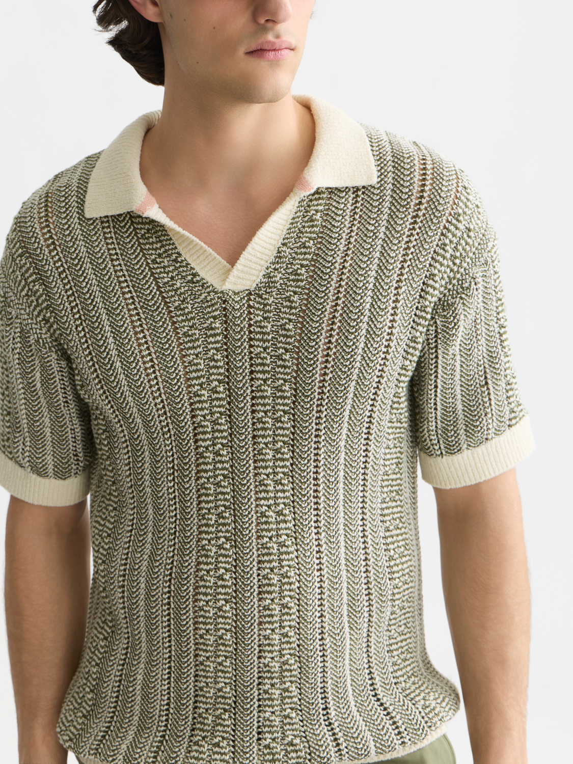 Multi stitch extra dropped shoulder polo