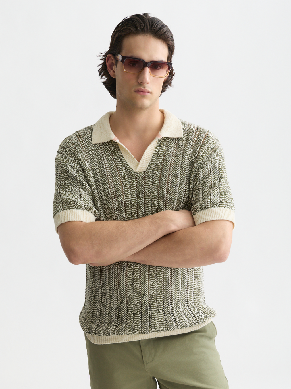 Multi stitch extra dropped shoulder polo