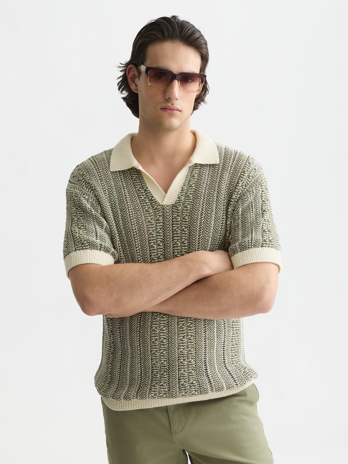 Multi stitch extra dropped shoulder polo